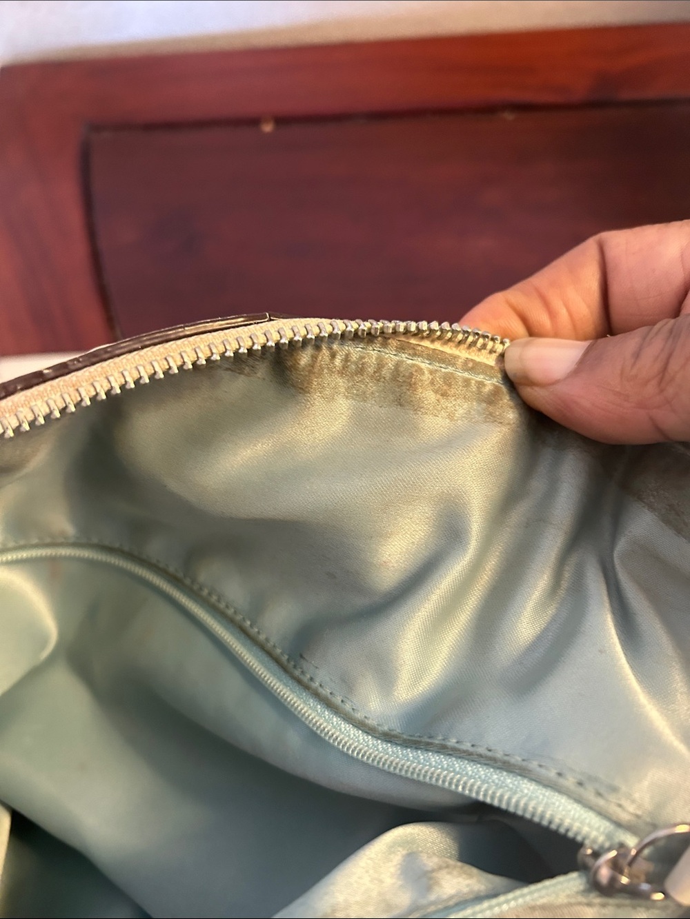 Coach White and Beige Snake-Print Leather Shoulder Bag - Picture 9 of 11